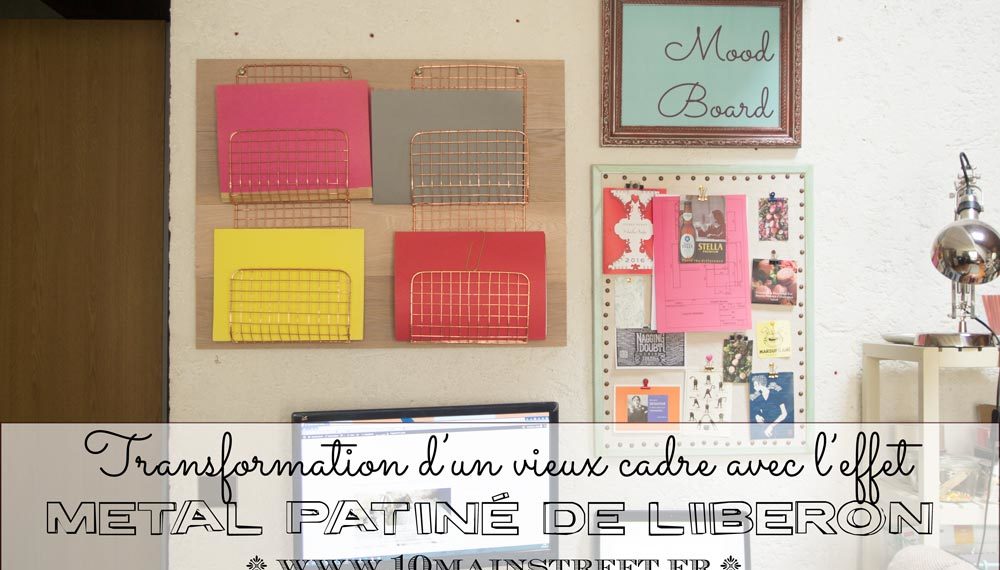 Transformation d'un vieux cadre avec la peinture effet métal patiné de Libéron
