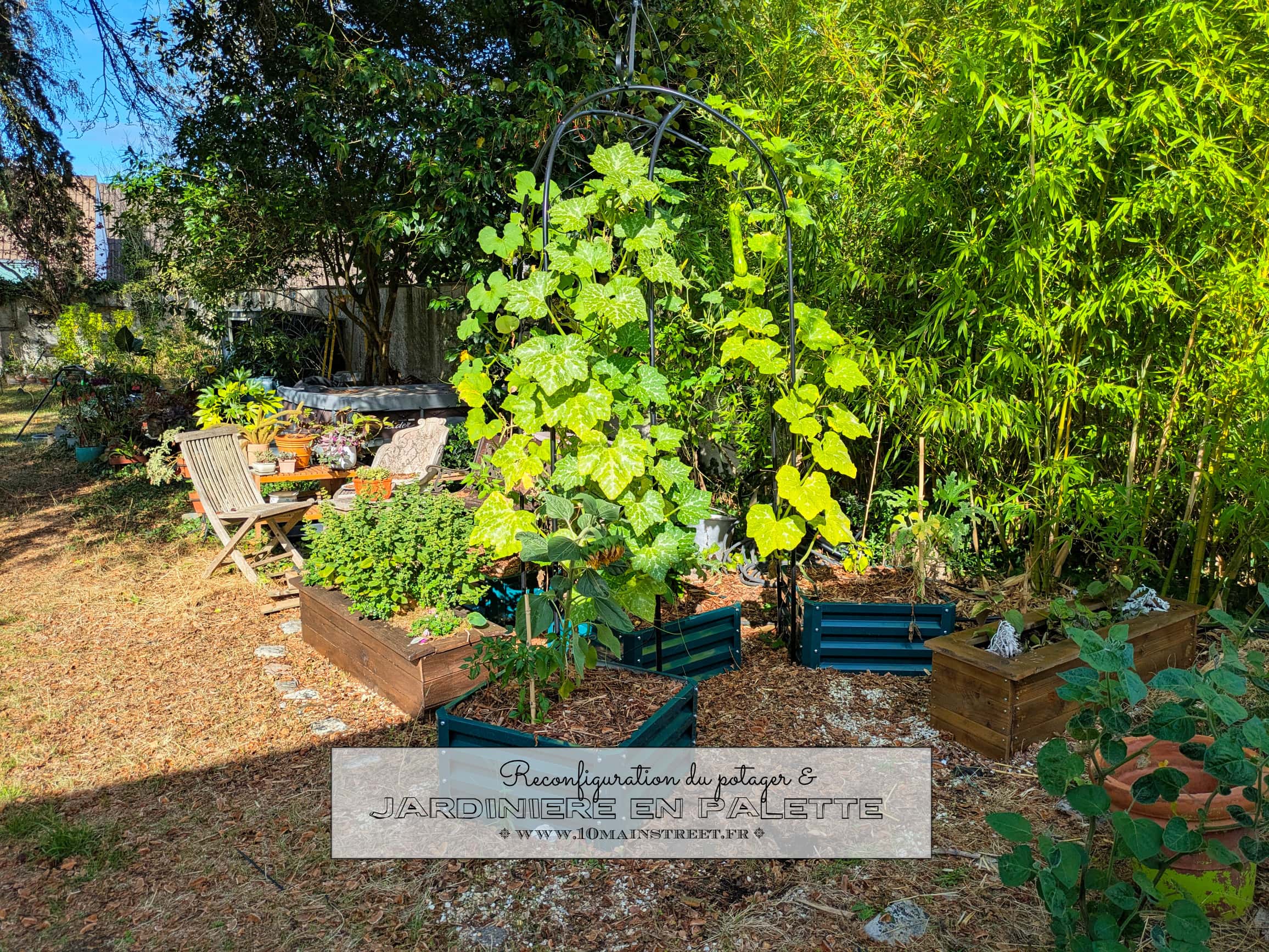 Reconfiguration du potager & nouvelle jardinière en palette